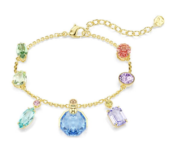 Luxoia - Swarovski Gema Bracelet Mixed cuts Dangling crystals Multicolored Gold tone plated - 5737442