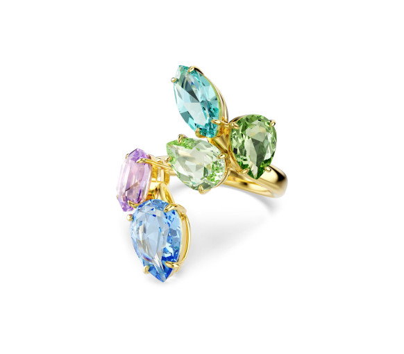 Luxoia - Swarovski Gema Cocktail Ring Mixed cuts Multicolored Gold tone plated