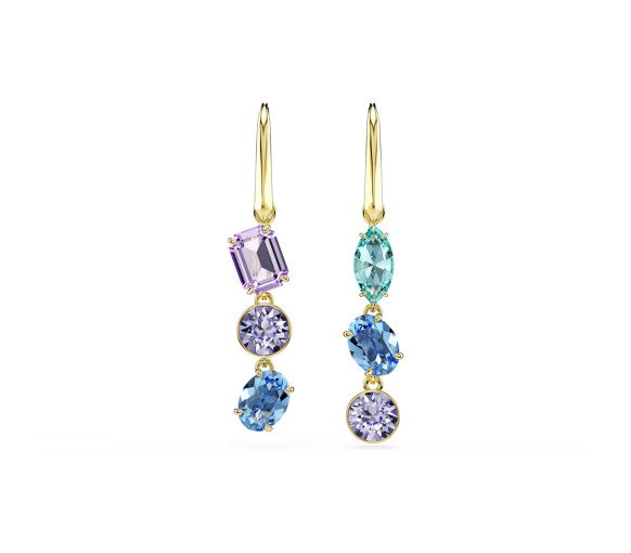 Luxoia - Swarovski Gema Drop Ohrhänger Asymmetrisches Design Verschiedene Schliffe Mehrfarbig Goldlegierungsschicht - 5747917
