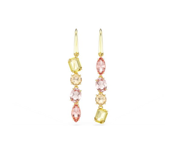 Luxoia - Swarovski Gema Drop Ohrhänger Asymmetrisches Design Verschiedene Schliffe Rosa Goldlegierungsschicht - 5737454