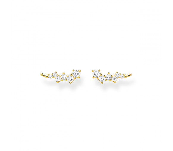 Luxoia - Thomas Sabo Ohrringe Ear Climber Weisse Steine Gold - H2157-414-14