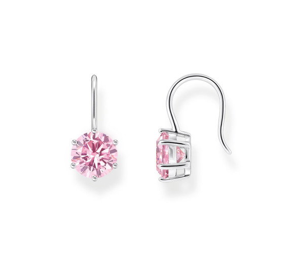 Luxoia - Thomas Sabo Ohrhänger mit grossem pinkfarbenem Zirkonia Silber - H2287-051-9
