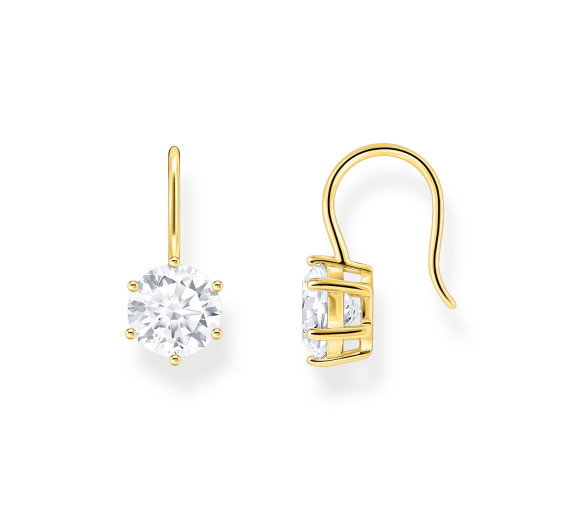 Luxoia - Thomas Sabo Ohrhänger mit grossem weissem Zirkonia vergoldet - H2287-414-14
