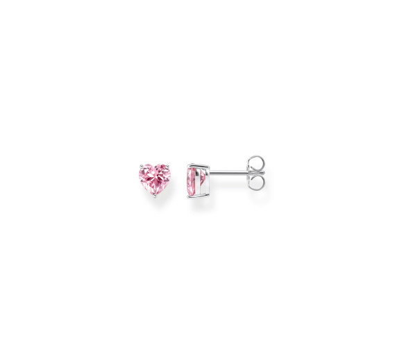 Luxoia - Thomas Sabo Ohrstecker mit pinkfarbenem Stein in Herzform Silber - H2306-051-9