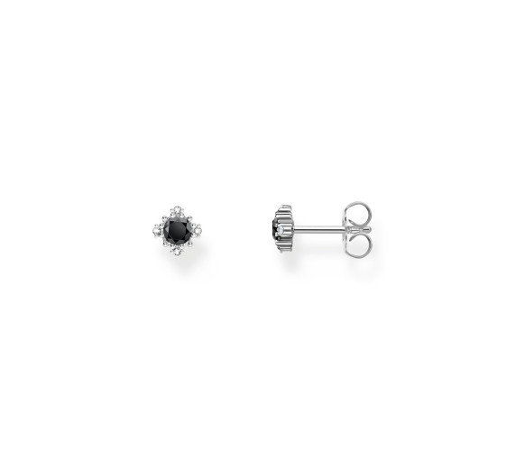 Luxoia - Thomas Sabo Ohrstecker Vintage mit schwarzem Stein Silber - H2311-643-11