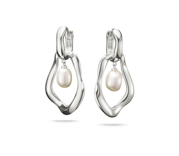 Luxoia - Thomas Sabo Creolen mit Perlen Anhänger Natural Beauty Silber - H2321-082-14