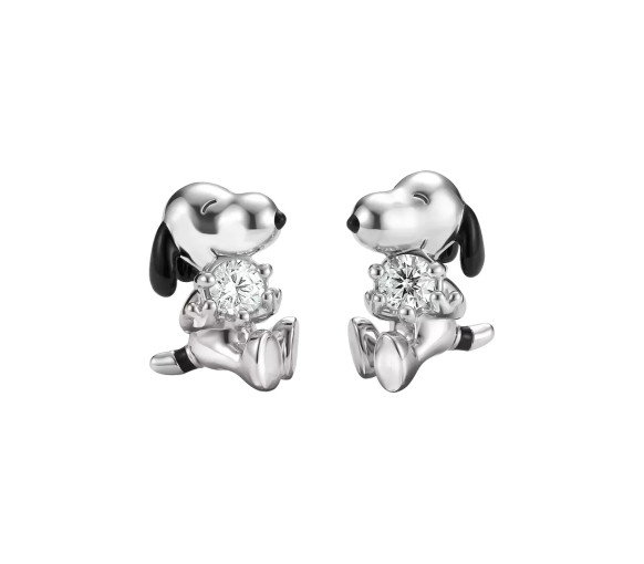 Luxoia - Thomas Sabo Peanuts Boucles d’oreilles puces Snoopy avec zirconia blanc - H2348-691-14