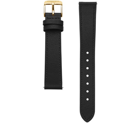Luxoia - Rosefield Schwarz Leder Uhrenband (16 mm) - HBGL-S358