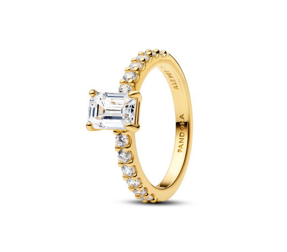 Luxoia - Pandora Rectangular Sparkling Halo Ring - 164506C01
