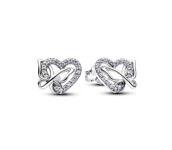 Luxoia - Pandora Entwined Heart & Butterfly Stud Earrings  - 294476C01