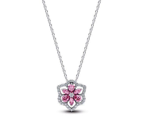 Luxoia - Pandora Collier à Pendentif Fleur Rose Scintillante Herbier - 394576C01-45