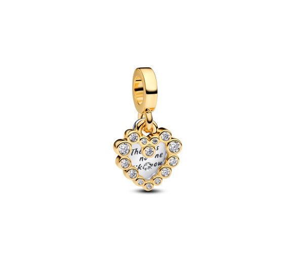 Luxoia - Pandora Sparkling Heart Double Dangle Charm - 763765C01