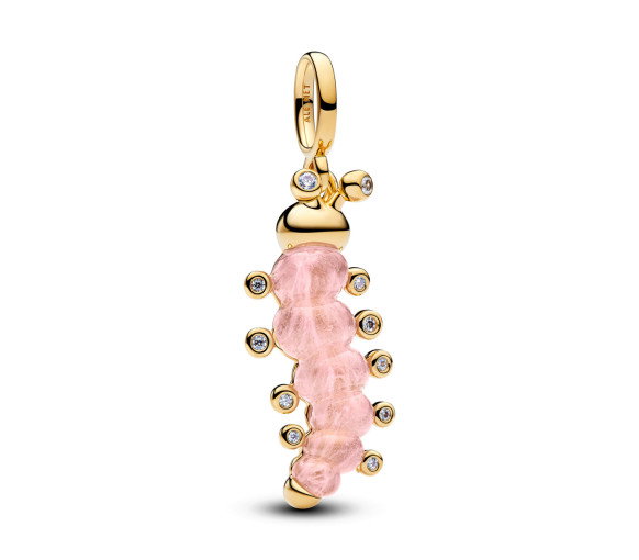 Luxoia - Pandora Charm Pendente Bruco Rosa Vetro di Murano - 764489C01