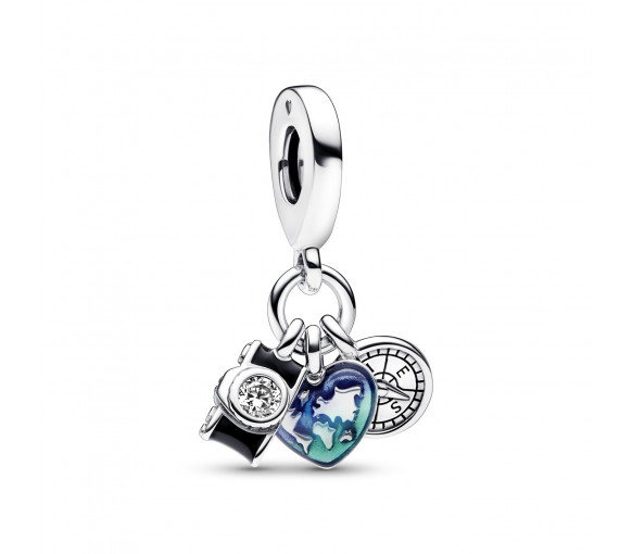 Luxoia - Pandora Kamera Herz & Kompass Dreifacher Charm - 792703C01