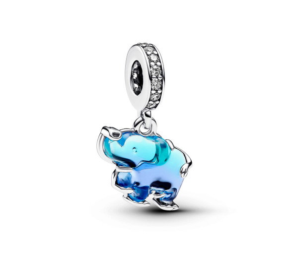 Luxoia - Pandora Blauer Murano Glas Elefanten Charm Anhänger - 793339C01