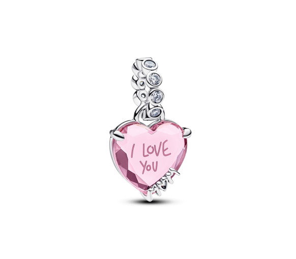 Luxoia - Pandora Charm Pendente Cuore Rosa Ti Voglio Bene Mamma - 794464C01