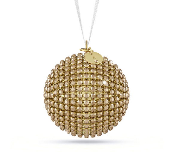 Luxoia - Swarovski Holiday Magic Classics Crystal Mesh Ball Ornament Gold tone - 5760467