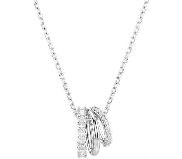 Luxoia - Swarovski Hyperbola Necklace Round cut White Rhodium plated - 5737064