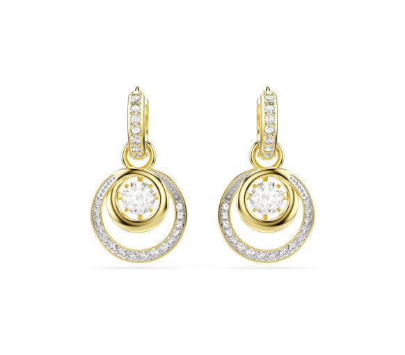 Luxoia - Swarovski Hyperbola Drop Ohrhänger Rundschliff Weiss Goldlegierungsschicht - 5738249