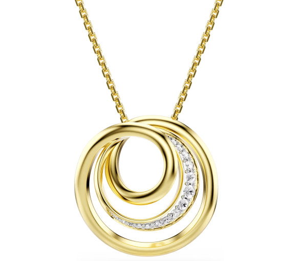 Luxoia - Swarovski Hyperbola Necklace Round cut White Gold tone plated - 5740410