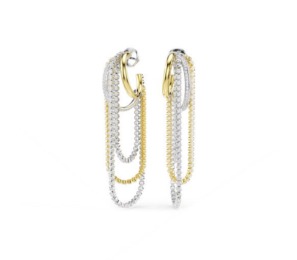 Luxoia - Swarovski Hyperbola Earrings Layered Round cut White Mixed metal finish - 5749368