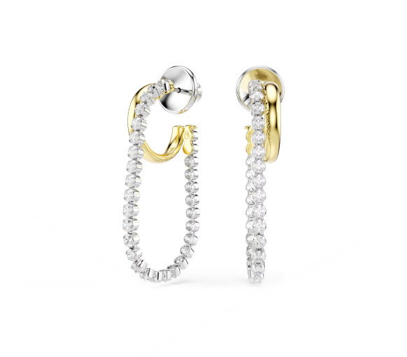Luxoia - Swarovski Orecchini Hyperbola Taglio Round Bianchi Mix di finiture - 5749366