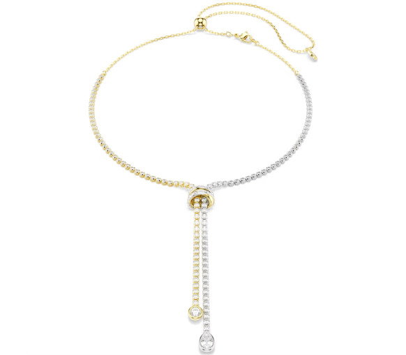Luxoia - Swarovski Collana a Y Hyperbola Taglio Round Nodo Bianco Mix di finiture - 5752854