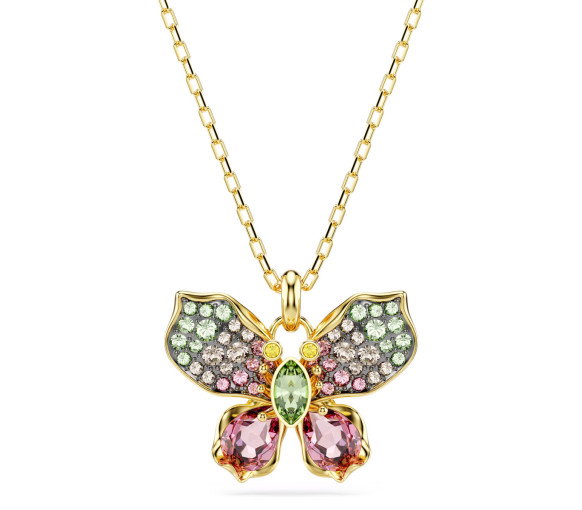 Luxoia - Swarovski Idyllia Halskette Verschiedene Schliffe Pavé Schmetterling Mehrfarbig Goldlegierungsschicht - 5709950