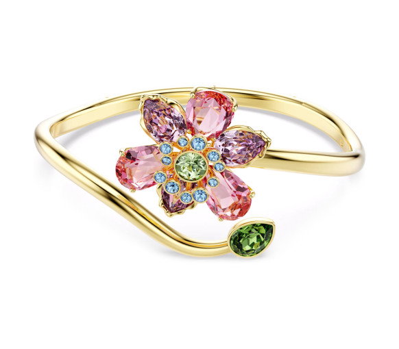 Luxoia - Swarovski Idyllia Bangle Mixed cuts Flower Multicolored Gold tone plated