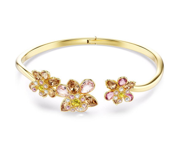 Luxoia - Swarovski Idyllia Bangle Mixed cuts Flower Multicolored Gold tone plated