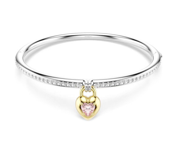 Luxoia - Swarovski Idyllia Bangle Mixed cuts Heart Pink Mixed metal finish