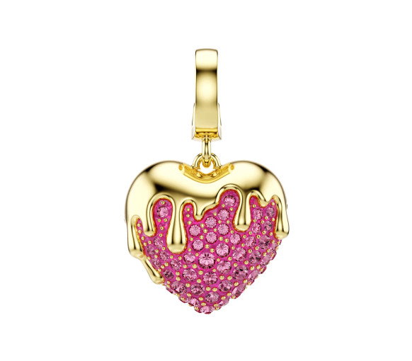 Luxoia - Swarovski Charm Idyllia Taglio Round Cuore Rosa Placcato color oro - 5742953