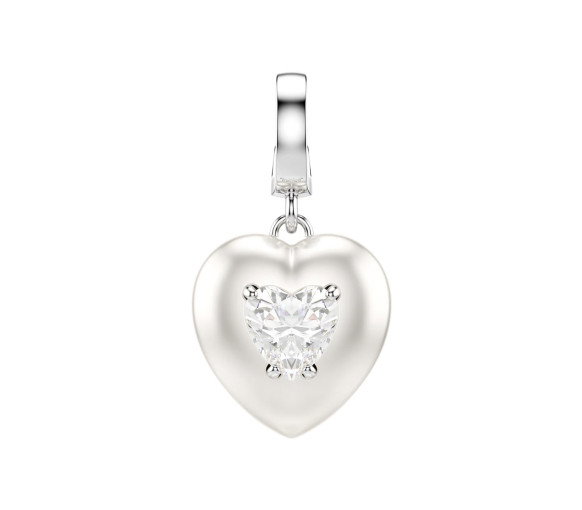 Luxoia - Swarovski Idyllia Charm Verschiedene Schliffe Perlfarbene Beschichtung Herz Weiss Rhodiniert - 5742960