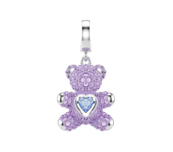 Luxoia - Swarovski Charm Idyllia Taglio misto Orsetto Viola Placcato rodio - 5745610