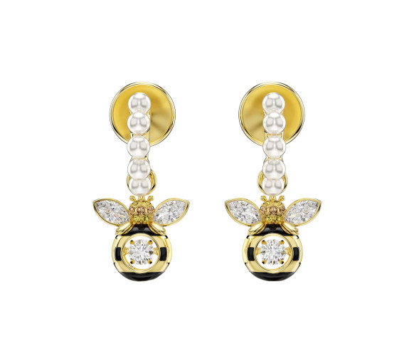 Luxoia - Swarovski Idyllia Drop Earrings Crystal pearl Mixed cuts Bee Multicolored Gold tone plated - 5742678