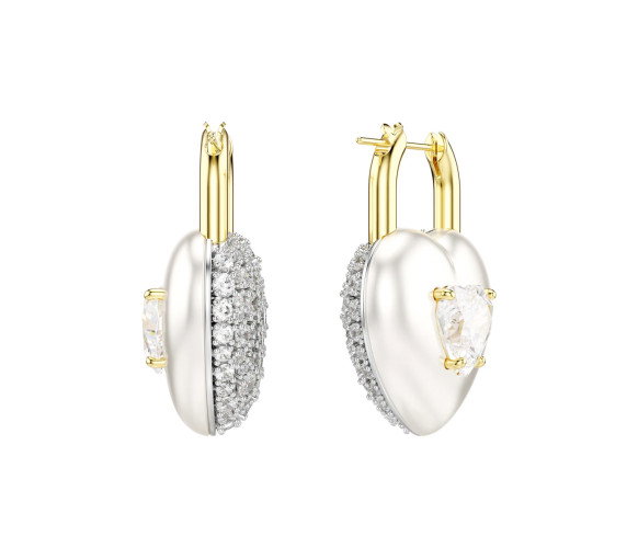 Luxoia - Swarovski Idyllia Drop Earrings Mixed cuts Heart White Gold tone plated - 5737297