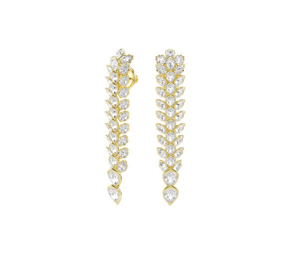 Luxoia - Swarovski Idyllia Drop Earrings Mixed cuts Long White Gold tone plated - 5723138