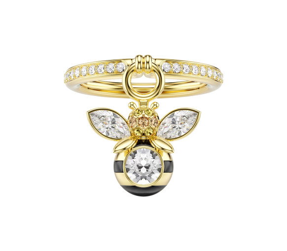 Luxoia - Swarovski Idyllia Motif Ring Mixed cuts Bee Multicolored Gold tone plated