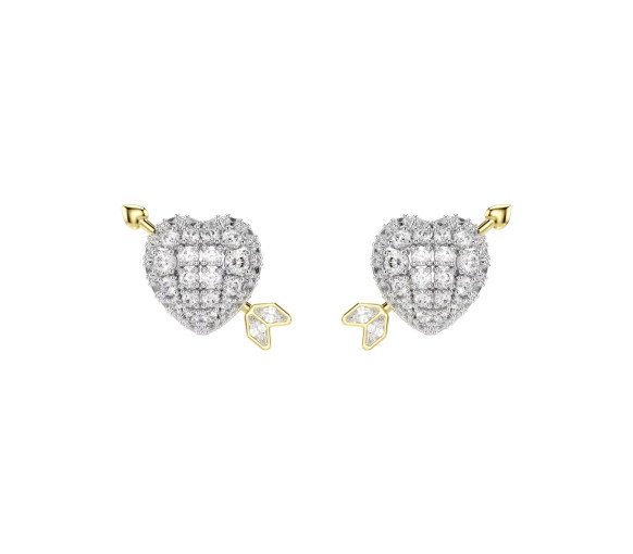 Luxoia - Swarovski Idyllia Ohrstecker Verschiedene Schliffe Herz mit Pfeil Weiss Metallmix - 5737298