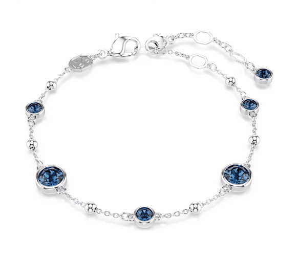 Luxoia - Swarovski Imber Bracelet Round cut Blue Rhodium plated - 5730679