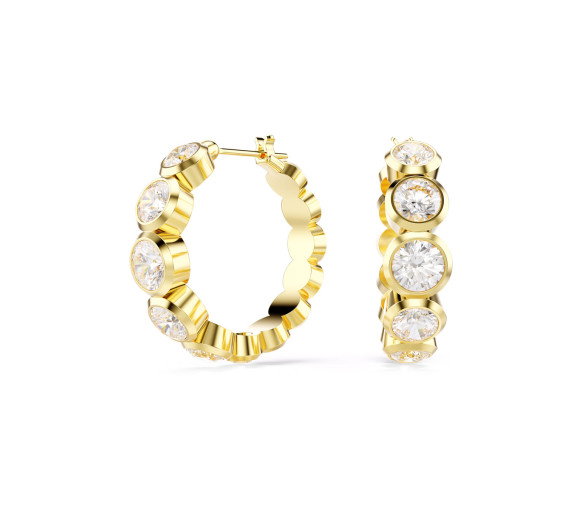 Luxoia - Swarovski Imber Kreolen Rundschliff Weiss Goldlegierungsschicht - 5711483