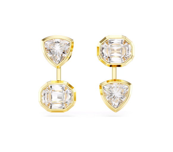 Luxoia - Swarovski Orecchino jacket Imber Design asimmetrico Taglio misto Bianchi Placcato color oro - 5705461