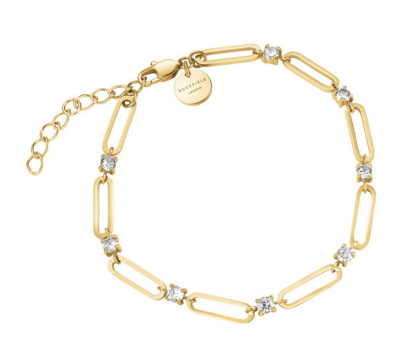 Luxoia - Rosefield Round Crystals and Paperclip Armband - JBRCG-J1024