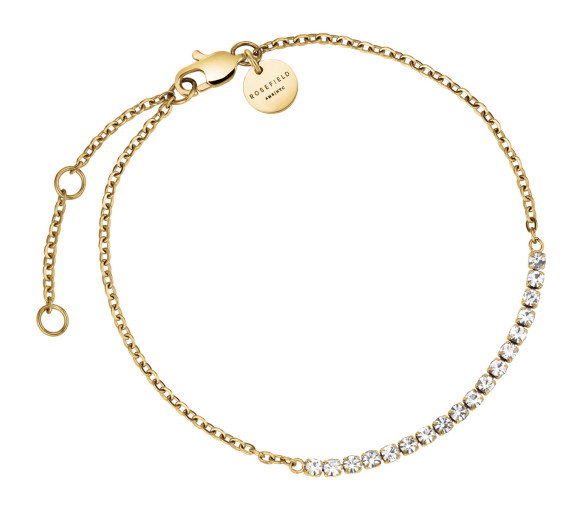 Luxoia - Rosefield Tennis Crystal Clear Gold Armband - JBTCG-J904
