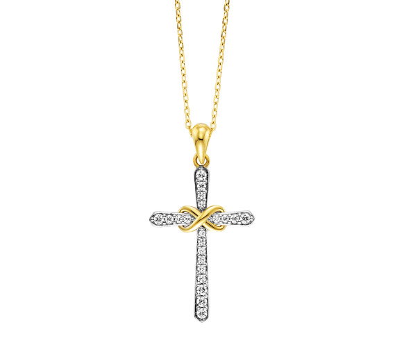 Julie Julsen Halskette mit Anhänger Infinity Cross - JJNE34167-4G