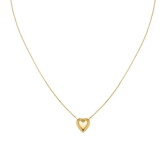 Luxoia - Rosefield Mini Ridged Puffy Heart Halskette - JNPHG-J1008
