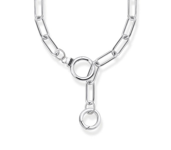Luxoia - Thomas Sabo Halskette mit steinbesetztem Ringverschluss Silber geschwärzt - KE2192-643-21-L55