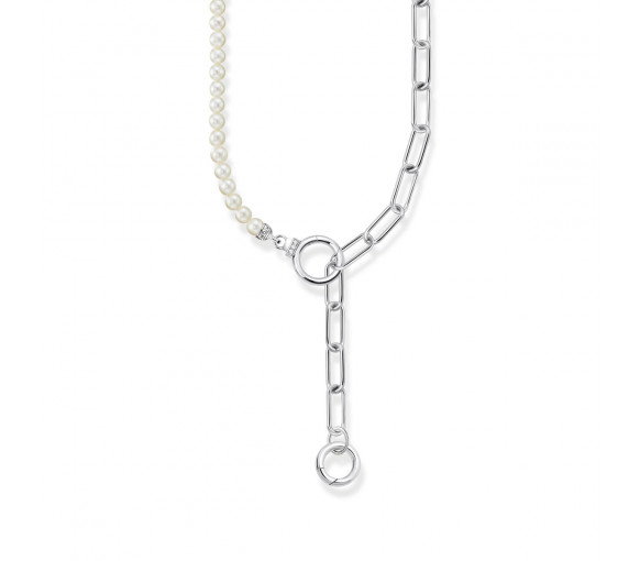 Luxoia - Thomas Sabo Halskette aus Süsswasserzuchtperlen mit weissen Steinen Silber - KE2193-167-14-L47V