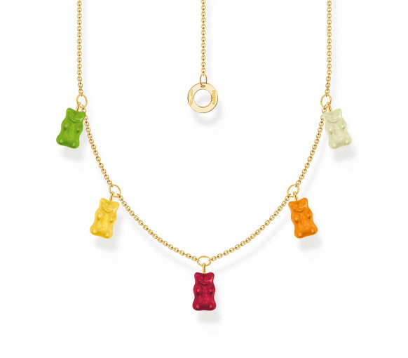 Luxoia - Thomas Sabo Halskette mit 5 bunten Goldbären vergoldet - KE2205-413-7-L45V