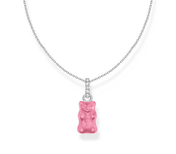 Luxoia - Thomas Sabo Halskette mit pinkem Goldbären-Anhänger und Steinen Silber - KE2209-052-9-L45V